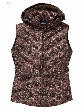Patagonia Women's Brown Printed Down Vest with Hood